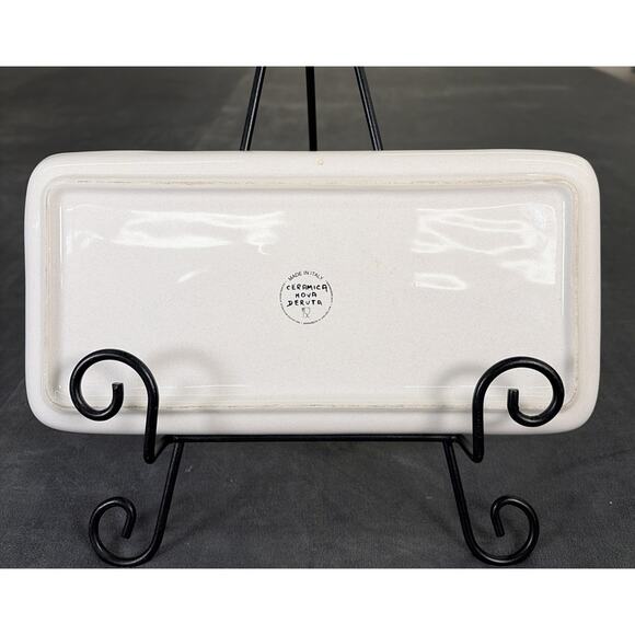 Nova Deruta Hand Painted Ceramic Serving Tray Italian Pottery 11"x5 1/2'' - Picture 8 of 8